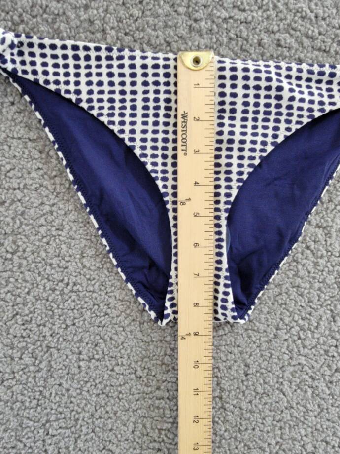 lemlem Lucy Side-Tie Bikini Bottoms Women's S Sisay Blue/White Low Rise Dotted