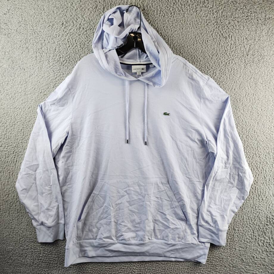 Lacoste Regular Fit Tee Shirt with Hood and Drawstring Men's 3XL Light Blue