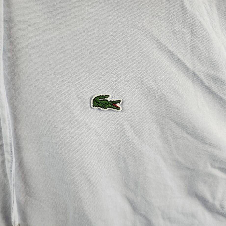 Lacoste Regular Fit Tee Shirt with Hood and Drawstring Men's 3XL Light Blue