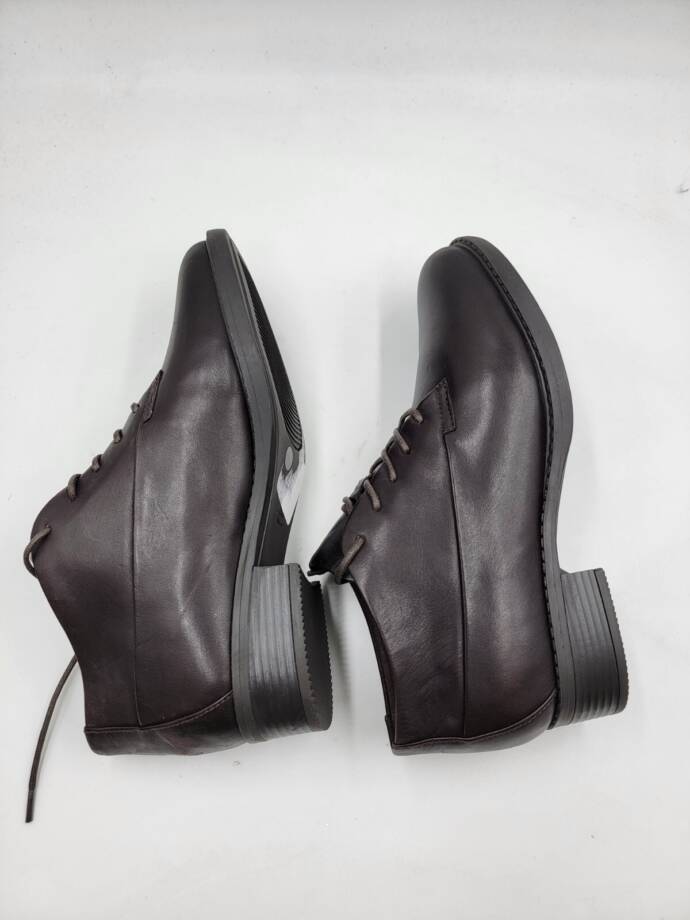 Easy Spirit Lidia Leather Oxford Boots Women's Dark Brown Round Toe 7