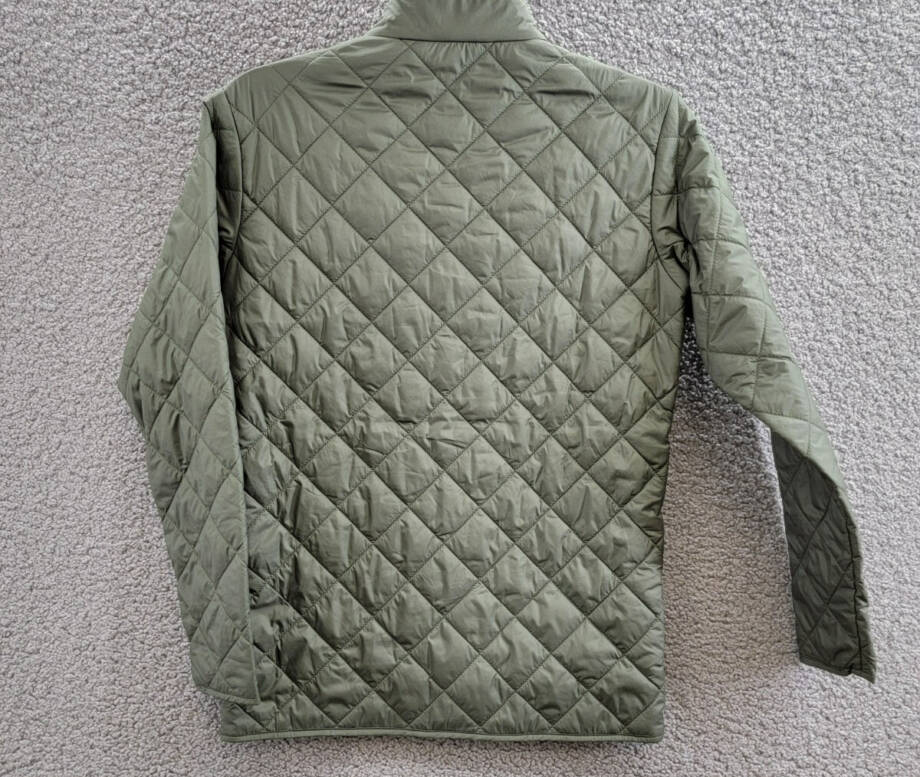 Peter Millar Suffolk Quilted Youth Jacket Boys M Olive Stand Collar Zip Snap L/S