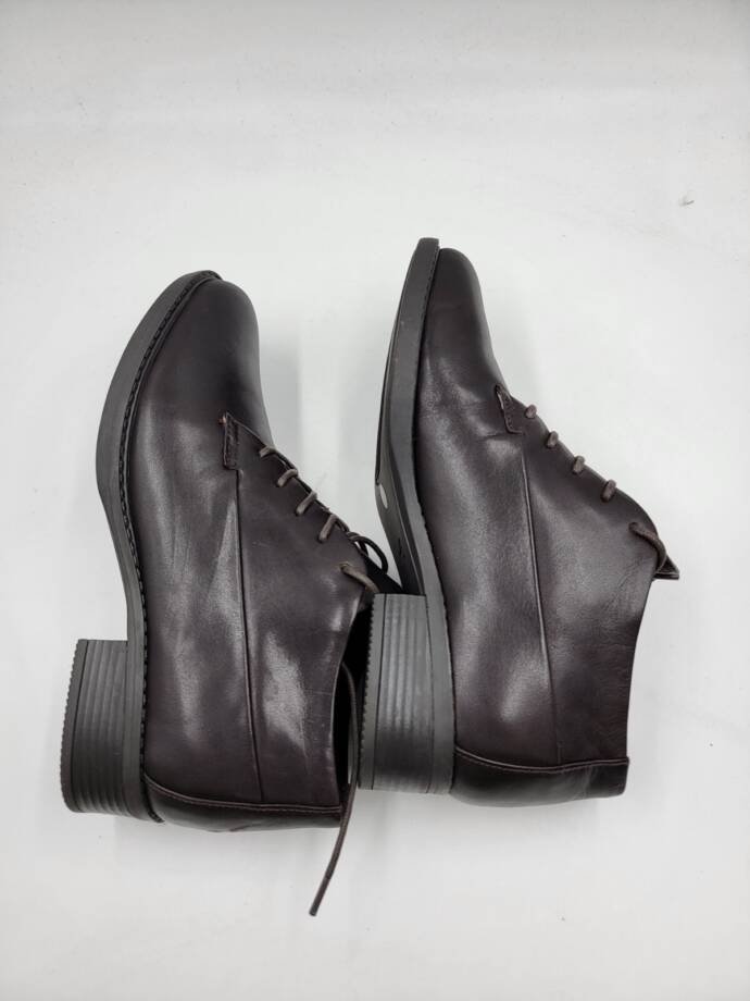 Easy Spirit Lidia Leather Oxford Boots Women's Dark Brown Round Toe 7