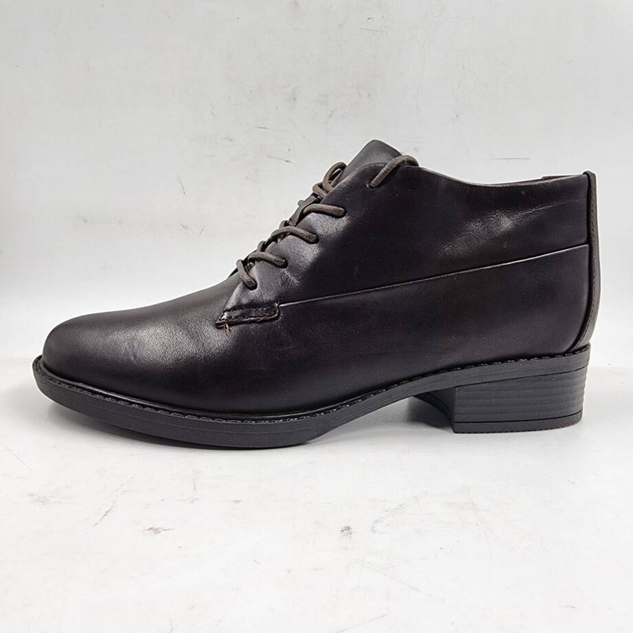 Easy Spirit Lidia Leather Oxford Boots Women's Dark Brown Round Toe 7