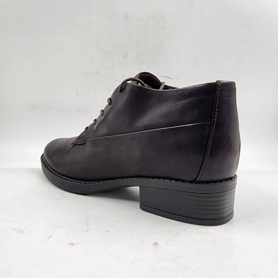 Easy Spirit Lidia Leather Oxford Boots Women's Dark Brown Round Toe 7