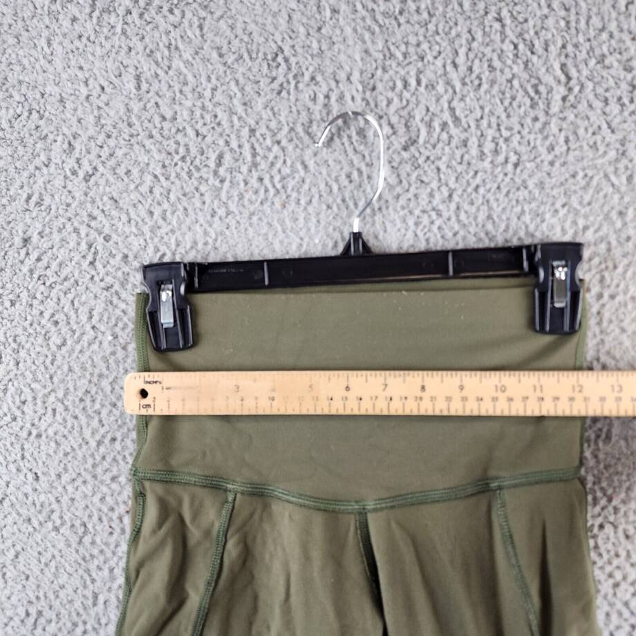 Lululemon High Waisted Mesh Leggings Women's Army Green Pull On