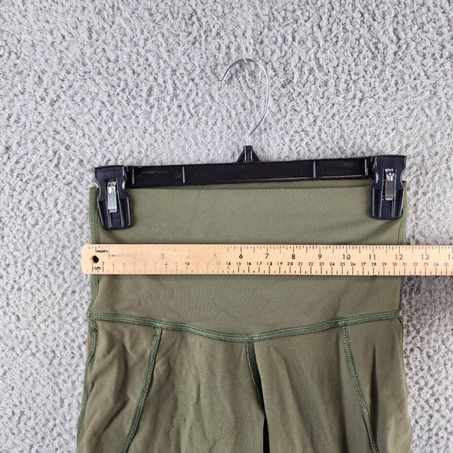 Lululemon High Waisted Mesh Leggings Women's Army Green Pull On