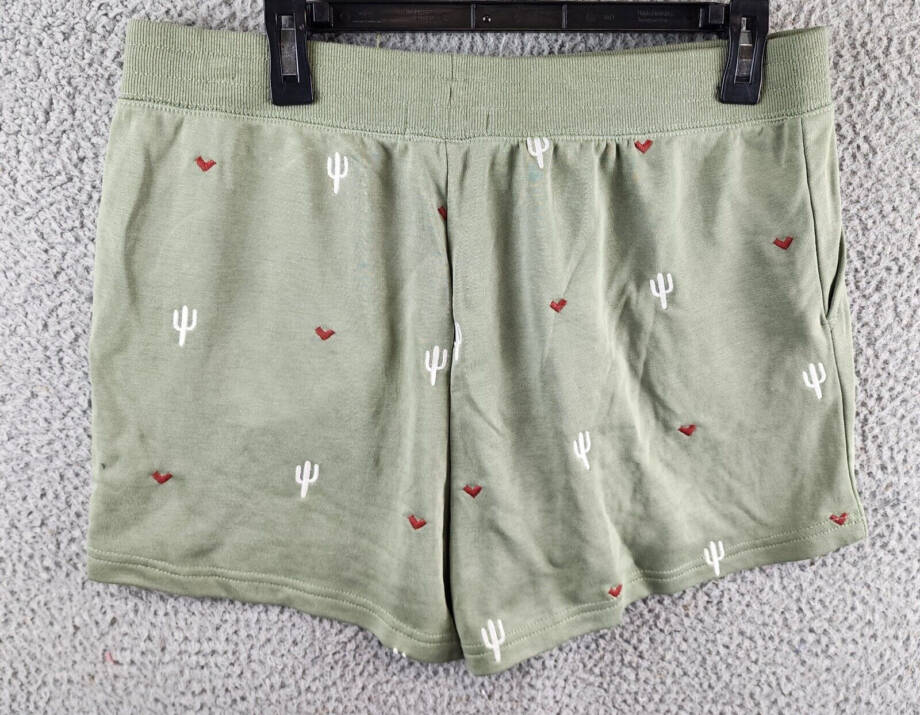 Pj Savage Loungewear Wild Lands Short Women's L Light Olive Drawstring Waistband