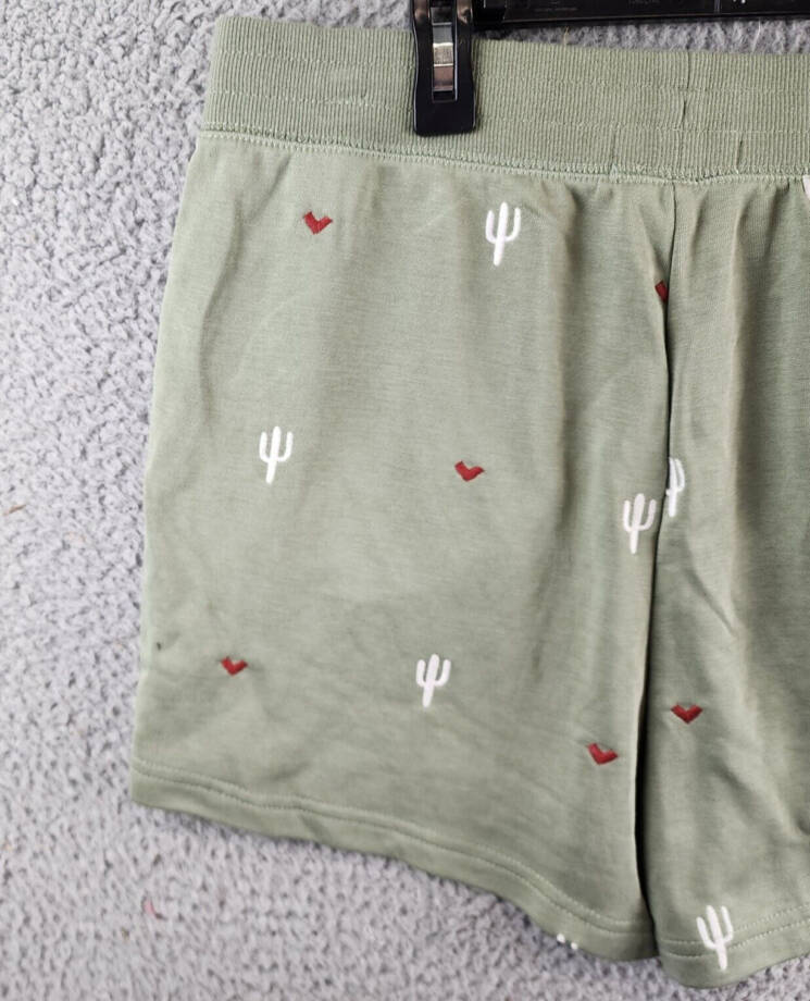 Pj Savage Loungewear Wild Lands Short Women's L Light Olive Drawstring Waistband