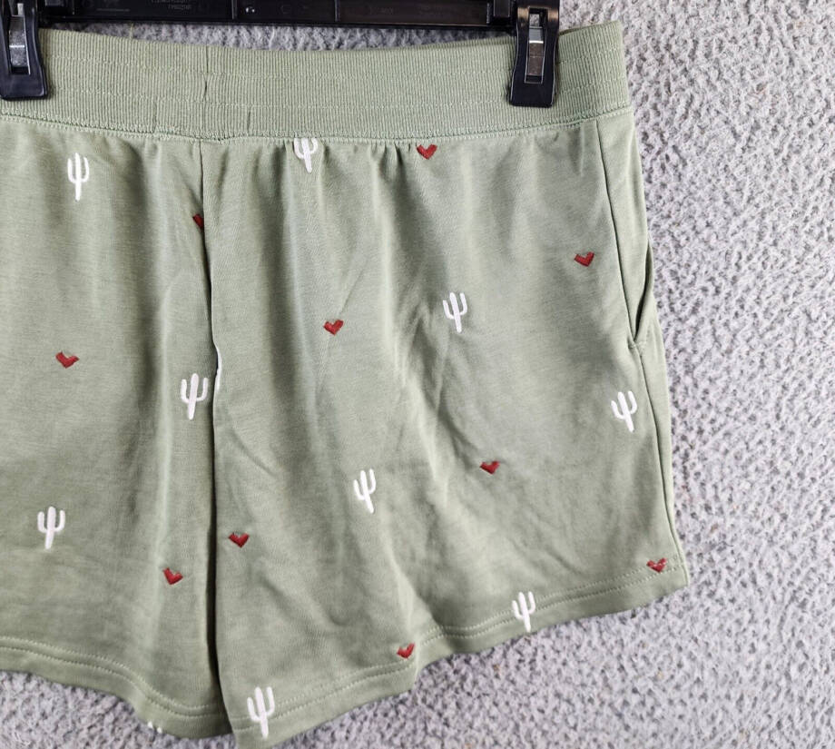 Pj Savage Loungewear Wild Lands Short Women's L Light Olive Drawstring Waistband