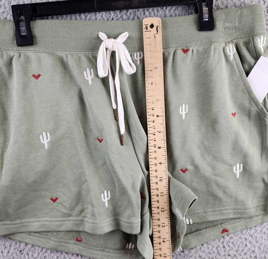Pj Savage Loungewear Wild Lands Short Women's L Light Olive Drawstring Waistband
