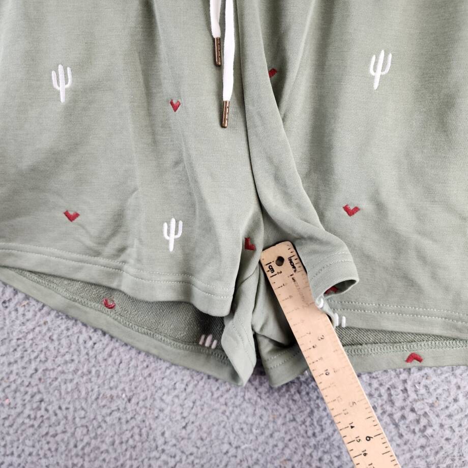 Pj Savage Loungewear Wild Lands Short Women's L Light Olive Drawstring Waistband