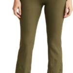 Norma Kamali Bootcut Pants Women's XS Military Wide Waistband Pull-On Style +