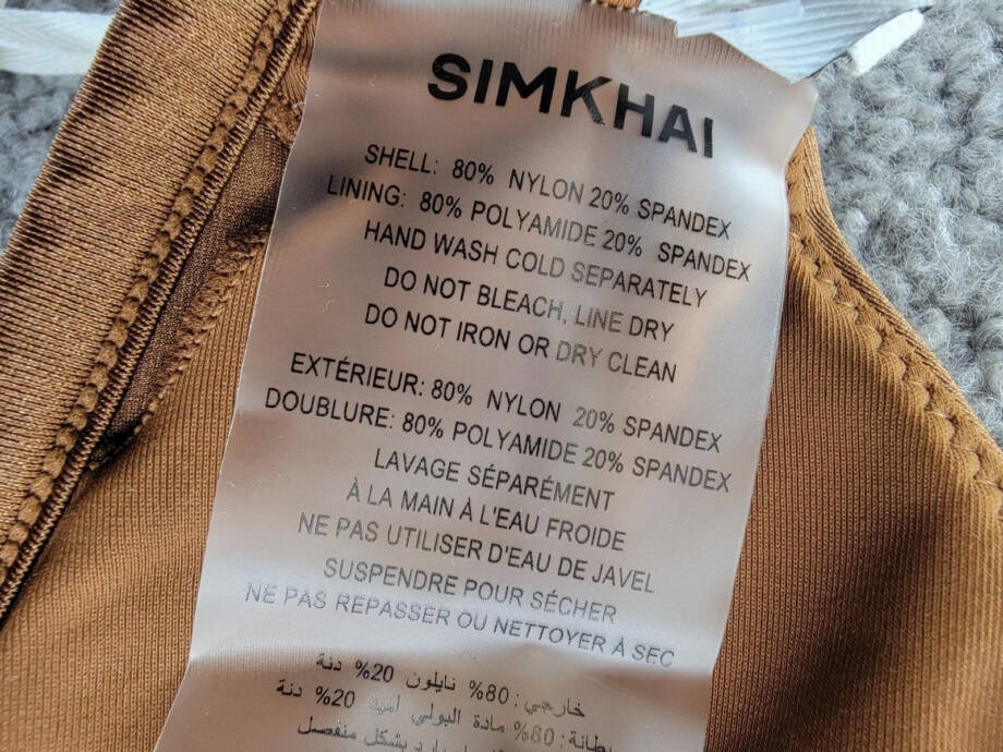Simkhai Harlen Tie Front Bikini Top Women's XS Bronze Solid Back Clasp Closure