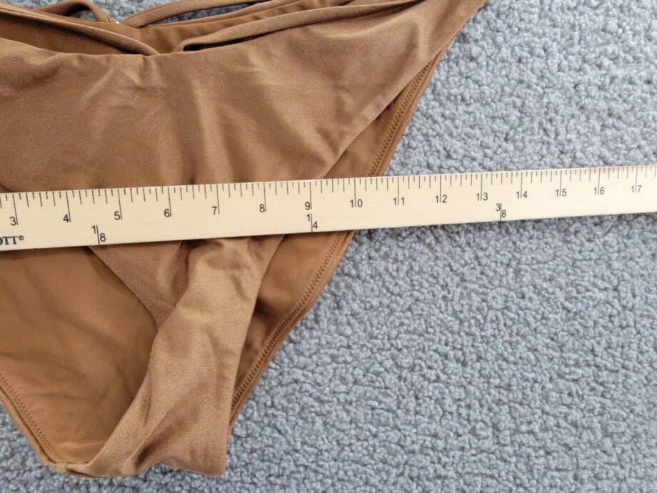 Simkhai Emmalynn Strappy Bikini Bottom Women's L Bronze Elastic Waist Pull On