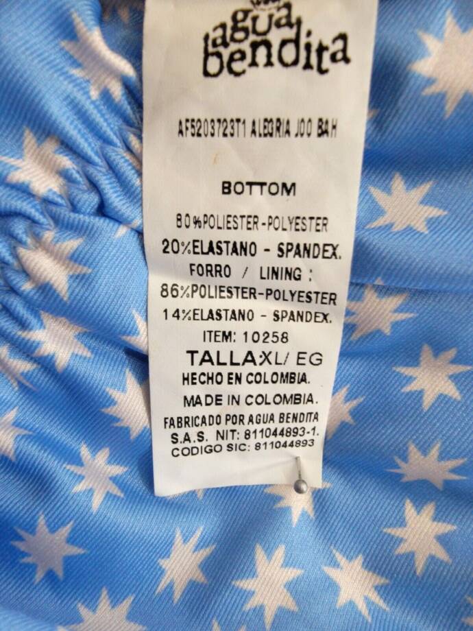 Agua Bendita Lolita Joo Bah Bikini Bottoms Women's XL Multi Ruched Back Side Tie
