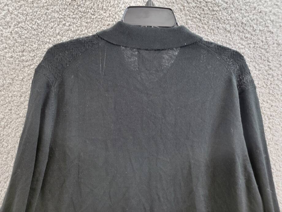 NN07 Spread Collar Knit Wool Blend Cardigan Sweater Men XL Black Button Closure