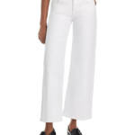 Re/Done Mid Rise Crop Wide Leg Jeans Women's 23 White Belt Loops Button Closure~