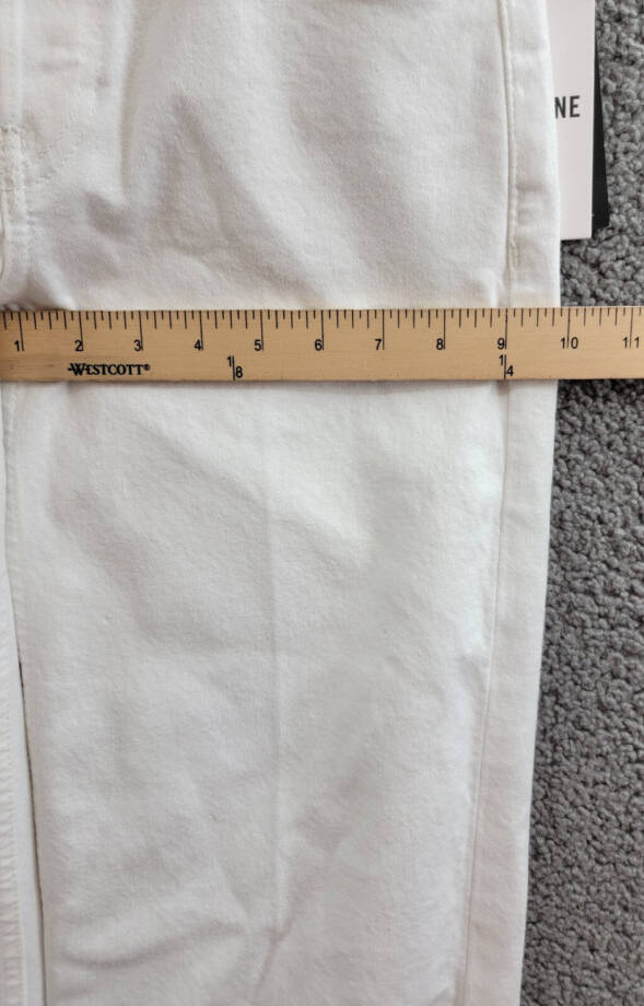 Re/Done Mid Rise Crop Wide Leg Jeans Women's 23 White Belt Loops Button Closure~