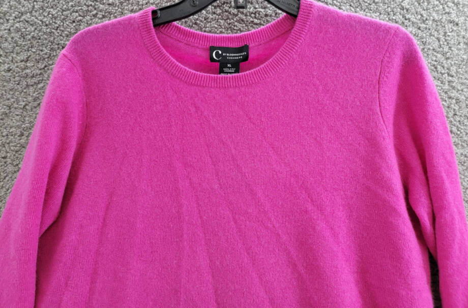 C by Bloomingdale's Cashmere Crewneck Sweater Women's XL Cherry Blossom Pullover