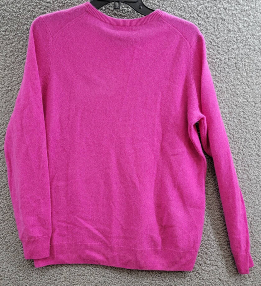 C by Bloomingdale's Cashmere Crewneck Sweater Women's XL Cherry Blossom Pullover