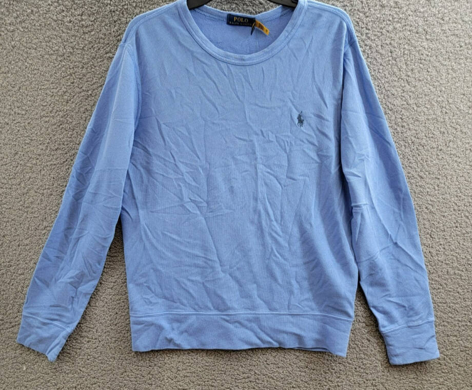 Polo Ralph Lauren Spa Terry Sweatshirt Men's M Light Blue Long Sleeve Pullover