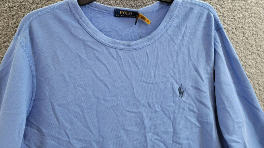 Polo Ralph Lauren Spa Terry Sweatshirt Men's M Light Blue Long Sleeve Pullover