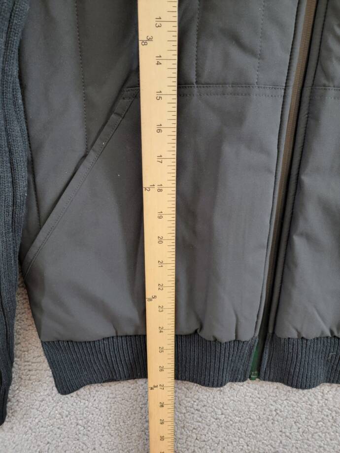 BASS OUTDOOR Mixed Media Zip-Front Hooded Sweater Jacket Men's M Black Pockets