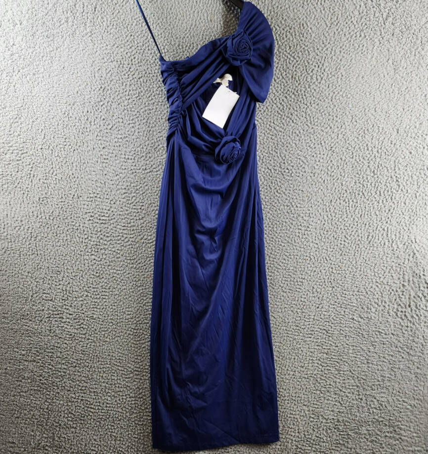 Torn by Ronny Kobo Selena Strapless Cutout Rosette Bodycon Dress Women's XS Navy