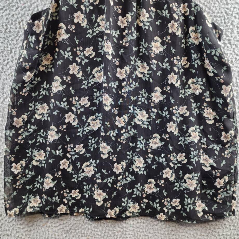 Vince Camuto High Neck Sleeveless Top Women's XS Rich Black Multi Button Closure