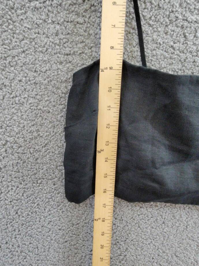 Faithfull the Brand Bayu Cropped Linen Top Womens 4 Black Straight Neck Pullover