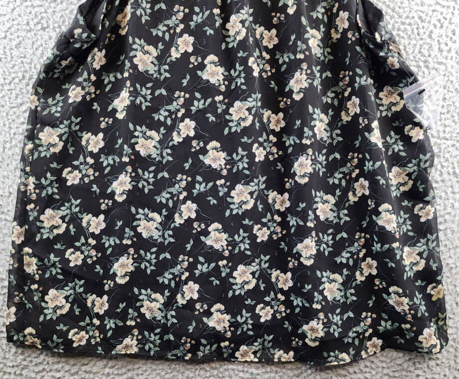 VINCE CAMUTO High Neck Sleeveless Top Women's S Black Multi Floral Button Back