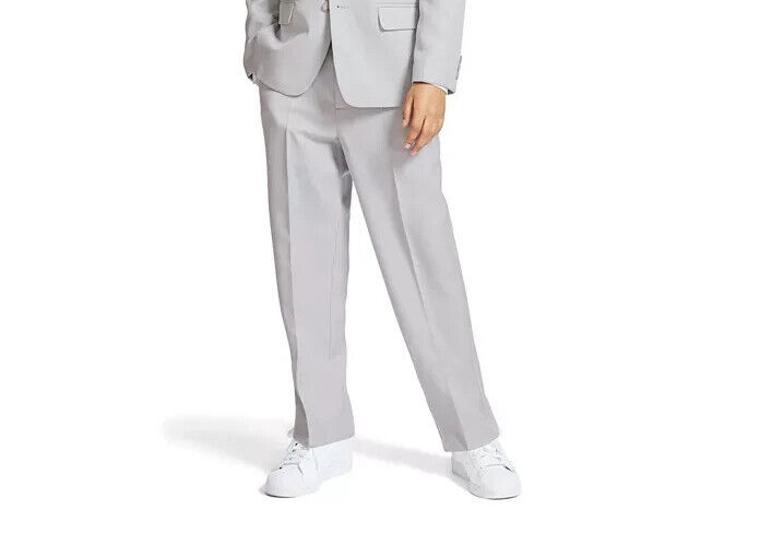 Nautica Pindot Dress Pants Big Boys 10 Light Gray Pockets Zip Hook & Bar Closure