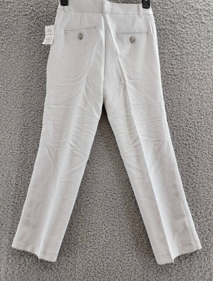 Nautica Pindot Dress Pants Big Boys 10 Light Gray Pockets Zip Hook & Bar Closure