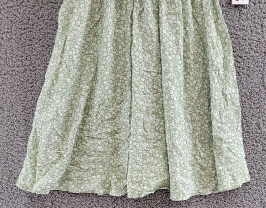 Epic Threads Tonal Floral-Print Peasant Dress Big Girls' L Mineral Green Bow S/S
