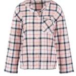 Barbour Ellery Pajama Top Women's M Pink/Navy Tartan Collared Button Closure~