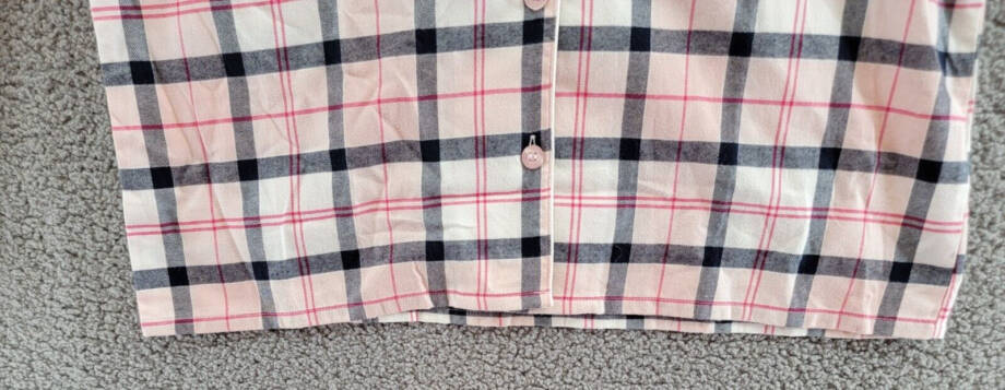 Barbour Ellery Pajama Top Women's M Pink/Navy Tartan Collared Button Closure~