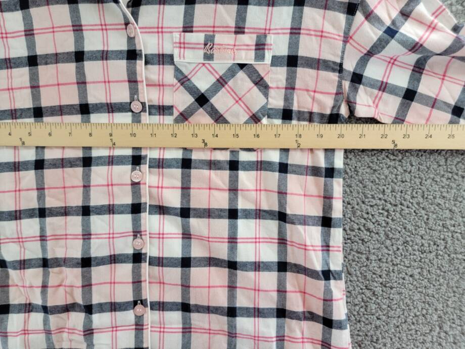 Barbour Ellery Pajama Top Women's M Pink/Navy Tartan Collared Button Closure~