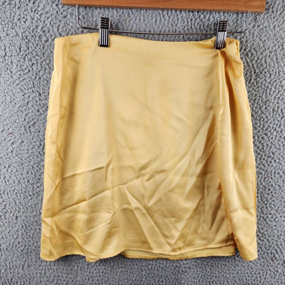 1.State Solid Side Slit A-line Mini Skirt Women's Cornsilk Side Zip Closure 4