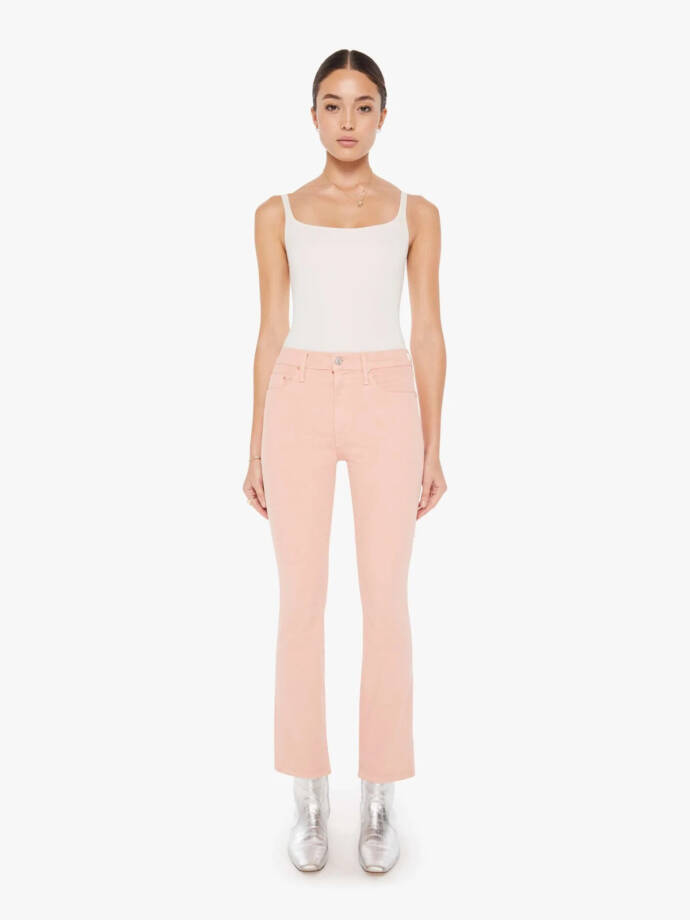 Mother The Insider Hover High Rise Straight Jeans Women 26 Peach Parfait