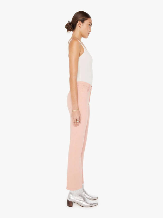 Mother The Insider Hover High Rise Straight Jeans Women 26 Peach Parfait