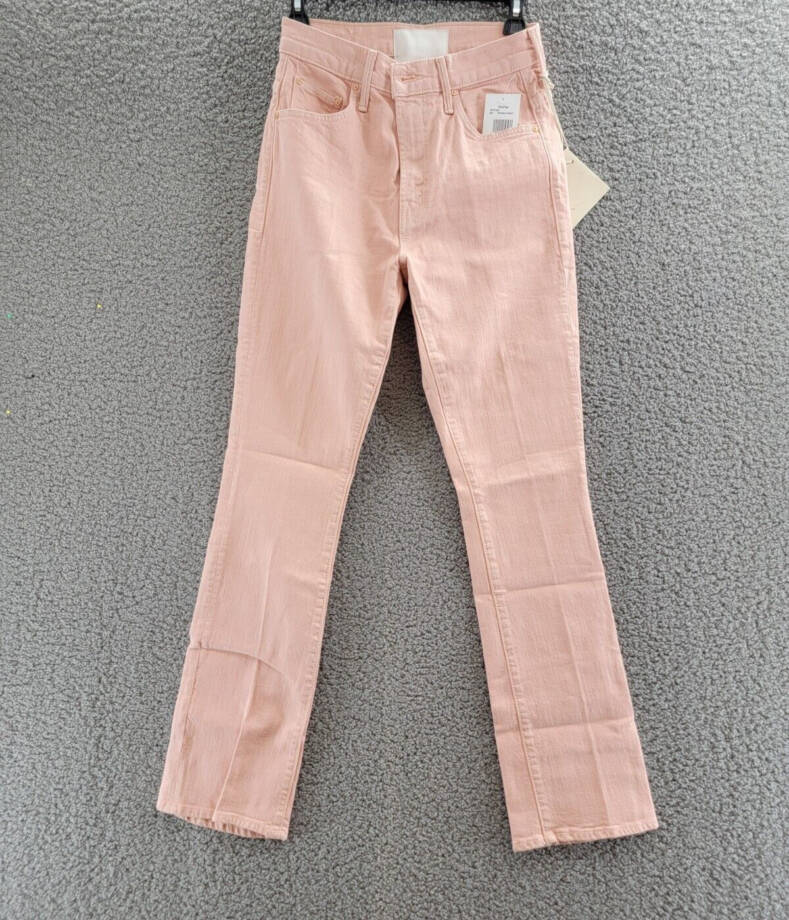 Mother The Insider Hover High Rise Straight Jeans Women 26 Peach Parfait