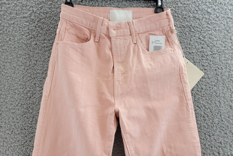 Mother The Insider Hover High Rise Straight Jeans Women 26 Peach Parfait