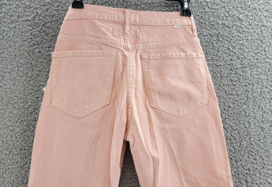 Mother The Insider Hover High Rise Straight Jeans Women 26 Peach Parfait