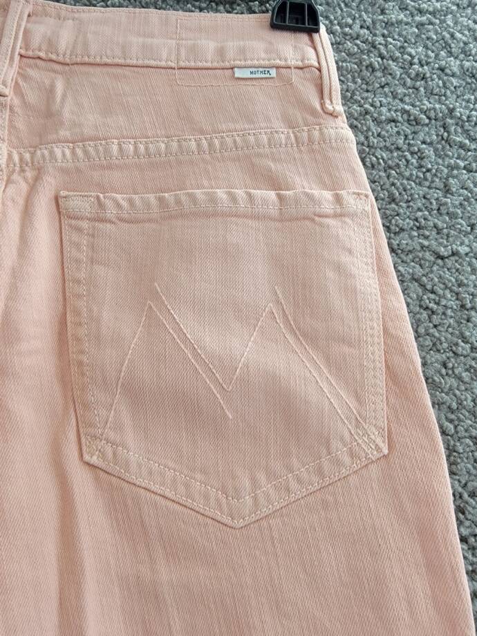 Mother The Insider Hover High Rise Straight Jeans Women 26 Peach Parfait