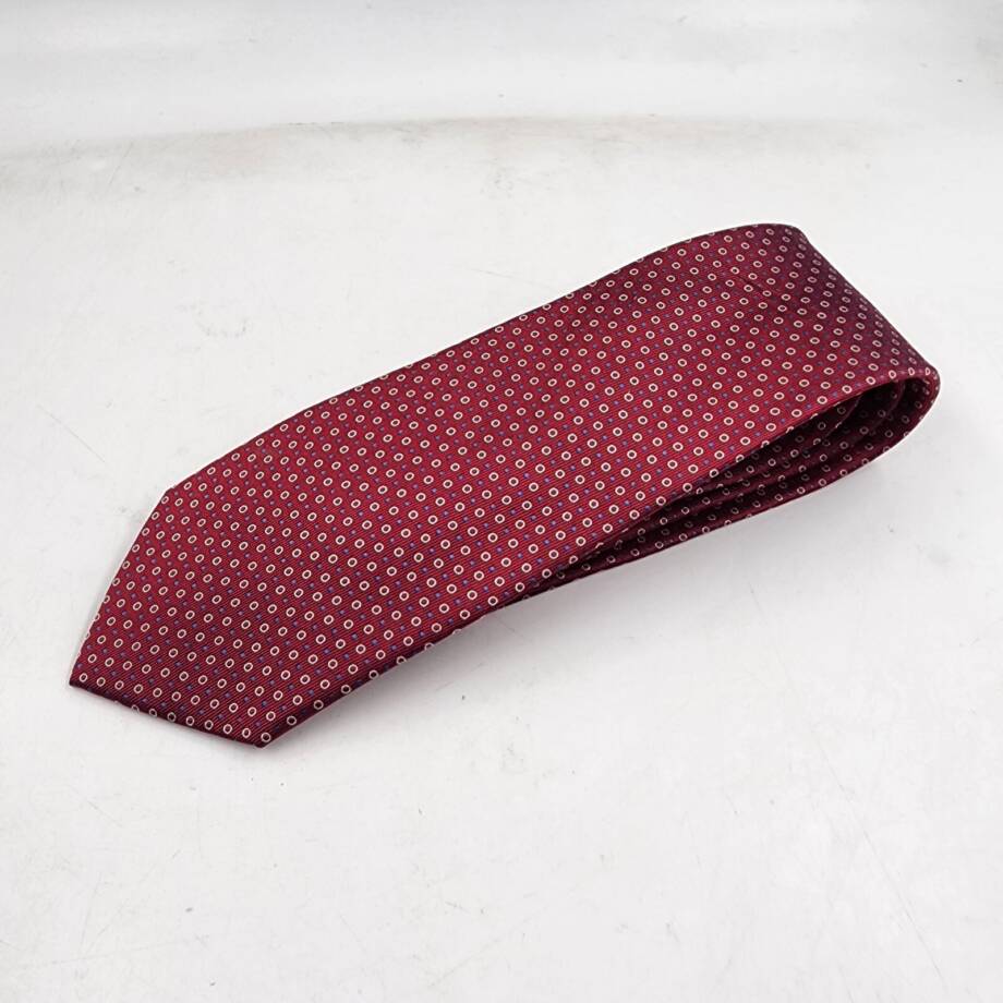 The Men's Store at Bloomingdale's Dots Neat Silk Classic Tie Men's 8 Red Pointed