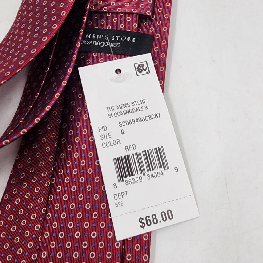 The Men's Store at Bloomingdale's Dots Neat Silk Classic Tie Men's 8 Red Pointed