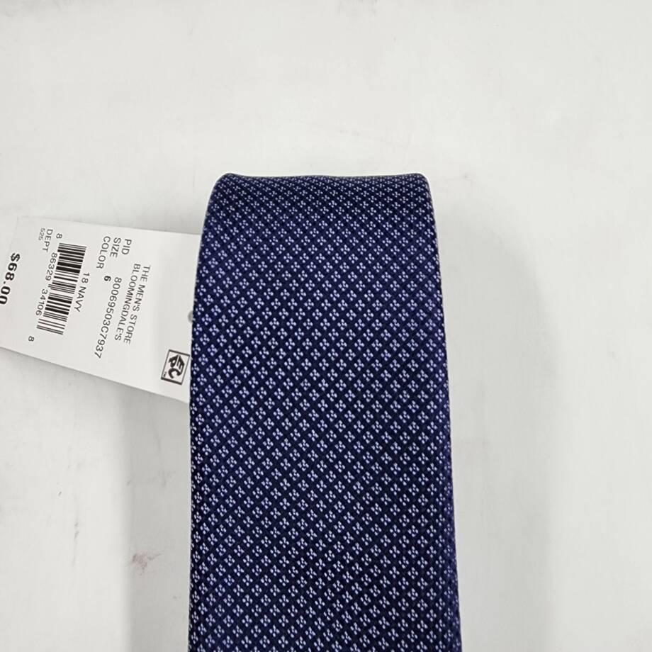 The Men's Store at Bloomingdale's Classic Silk Tie Men's 6 Navy Square Pattern