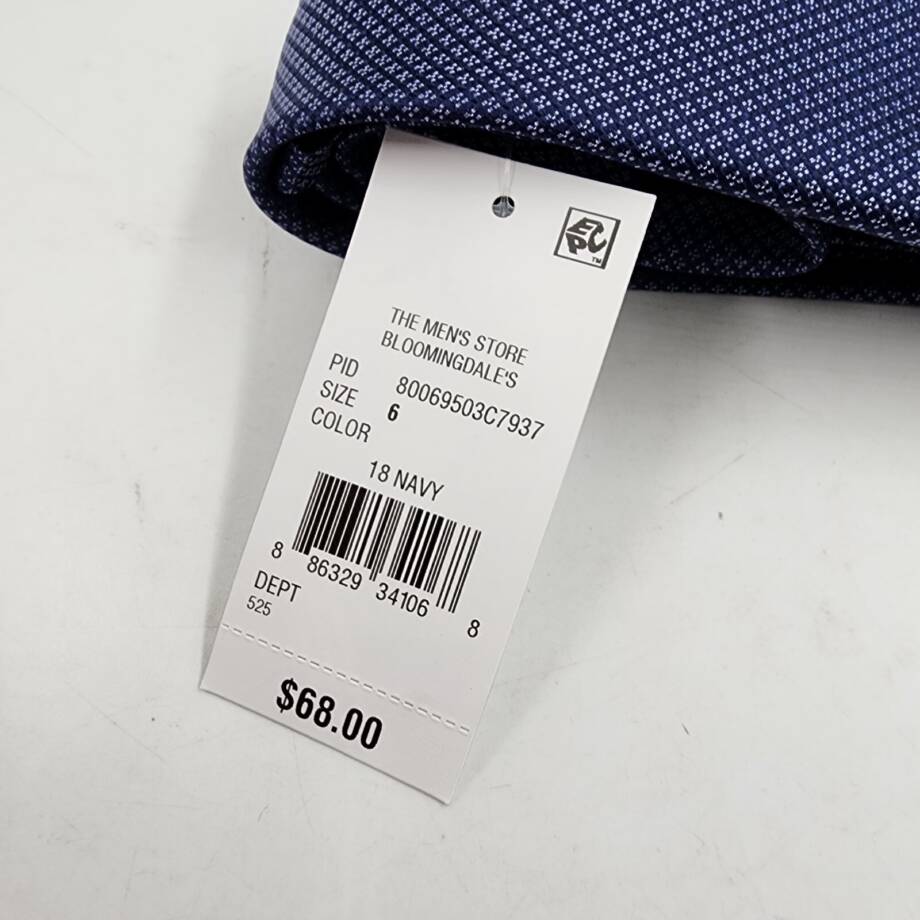 The Men's Store at Bloomingdale's Classic Silk Tie Men's 6 Navy Square Pattern
