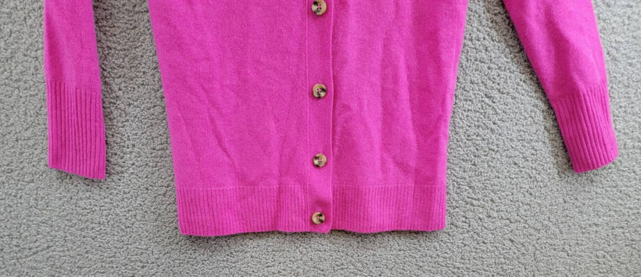 C by Bloomingdale's Cashmere Grandfather Cardigan Women's S Cherry Blossom L/S