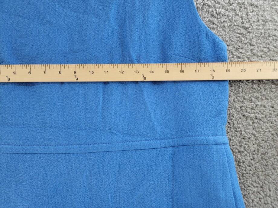 Lafayette 148 New York Sleeveless Wool Yoke Dress Women's Sonic Blue Back Zip 10